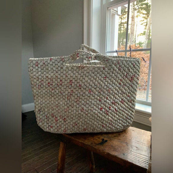 New Handmade Crotched Recycled Plastic Bags Tote Bag, Upcycling - Picture 2 of 10